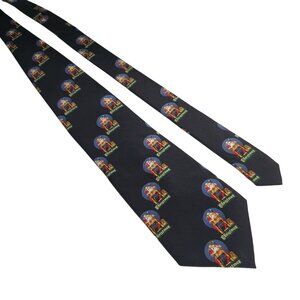 The Saturday Evening Post Christmas Neck Tie Black Santa Design 58 In Dad Gift